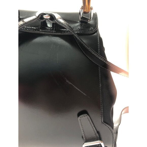 Gucci Backpack Mini Bamboo Nylon Canvas Leather Black main image 4